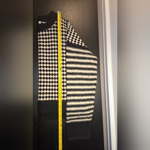 Madewell Black and Cream Crewneck Sweater - Picture 5 of 6